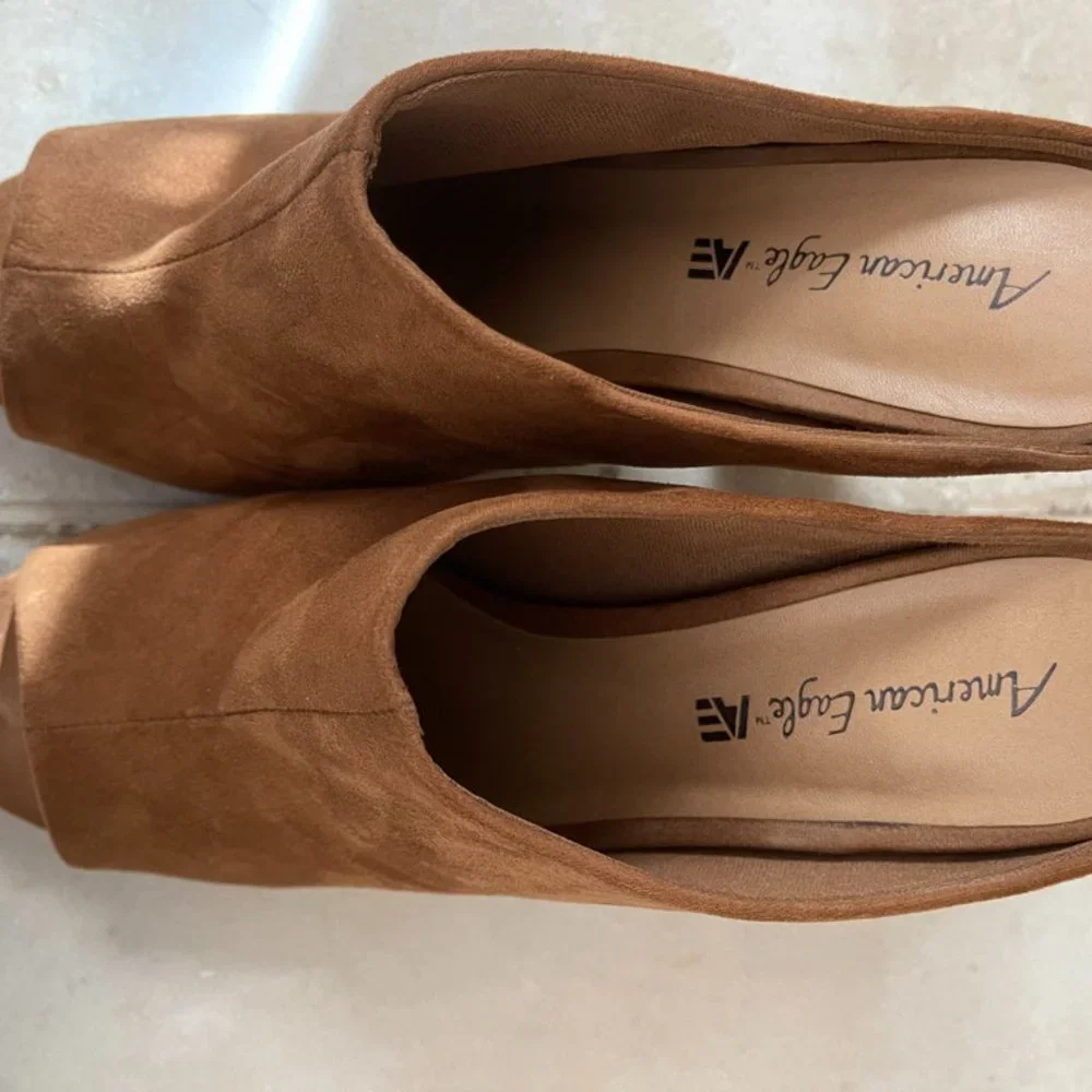 America Eagle Outfitters Open Toe Suede Mules - Picture 8 of 10
